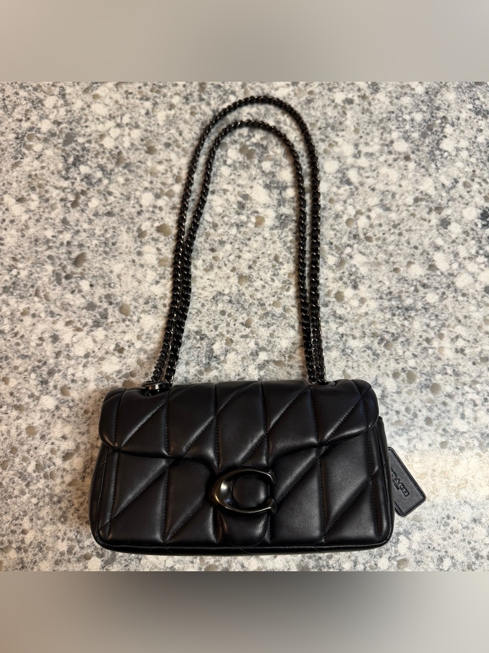 Black Hardware Coach Tabby 20 with Quilting Shoulder Bag
